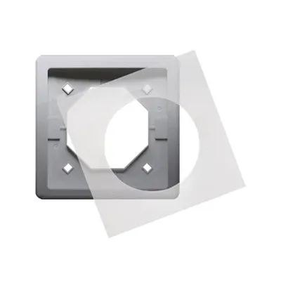 Ramka pojedyncza IP-44 z uszczelką Stal Inox Simon Basic Standard - BMR1B/21 od Kontakt-Simon, widok z przodu.