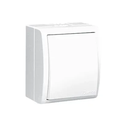 Biały łącznik schodowy natynkowy IP-54 10AX Simon Aquarius AQW6/X/11 - produkt Kontakt-Simon