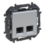 Gniazdo komputerowe podwójne ekranowane 2xRJ45 kat.6 FTP Aluminium Legrand Niloe Step - 863362B