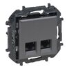 Gniazdo komputerowe podwójne RJ45, kat.6, ekranowane FTP Stalowy Legrand Niloe Step - 863462B
