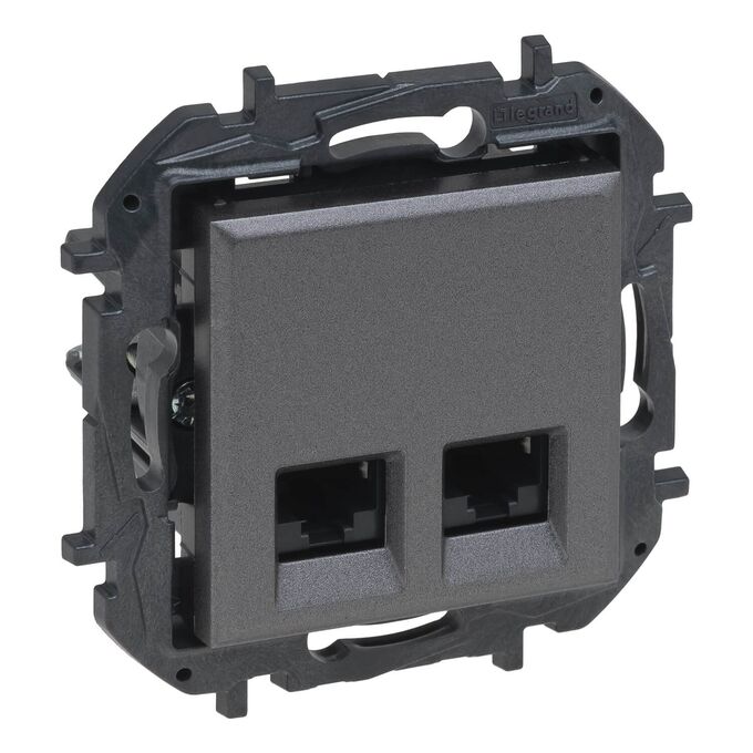 Gniazdo komputerowe podwójne ekranowane 2xRJ45 kat.6 FTP Stalowy Legrand Niloe Step - 863462B