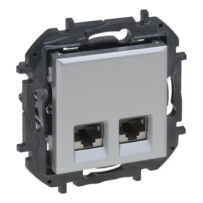 Gniazdo komputerowe podwójne ekranowane 2xRJ45 kat.6A STP Aluminium Legrand Niloe Step - 863370B
