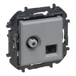 Gniazdo komputerowo-antenowe typu "F" + RJ45 kat.6 UTP Aluminium Legrand Niloe Step - 863377B