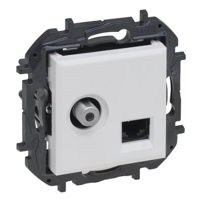 Gniazdo komputerowo-antenowe typu "F" + RJ45 kat.6 UTP Biały Legrand Niloe Step - 863177B