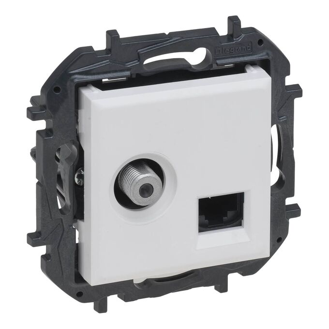 Gniazdo komputerowo-antenowe typu "F" + RJ45 kat.6 UTP Biały Legrand Niloe Step - 863177B
