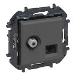 Gniazdo komputerowo-antenowe typu "F" + RJ45 kat.6 UTP Stalowy Legrand Niloe Step - 863477B