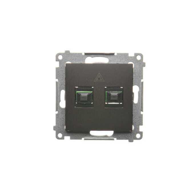 Gniazdo światłowodowe/optyczne podwójne SC/APC Brąz mat - DGS2.01/46 Simon 54 Premium