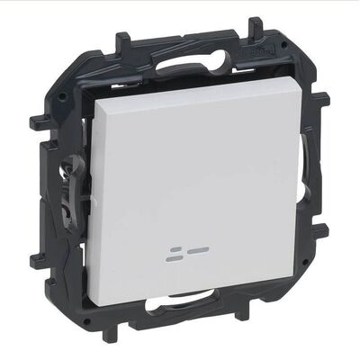 Łącznik jednobiegunowy z podświetleniem Biały Legrand Niloe Step - 863111B