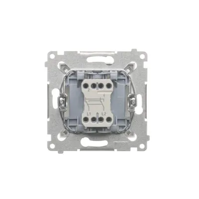 Łącznik krzyżowy 10AX Simon 54 Biały DW7.01/X/11 - widok z tyłu na mechanizm i zaciski