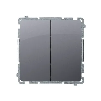 Łącznik schodowy podwójny Simon Basic 10AX w kolorze srebrny mat, model BMW6/2.01/X/43.