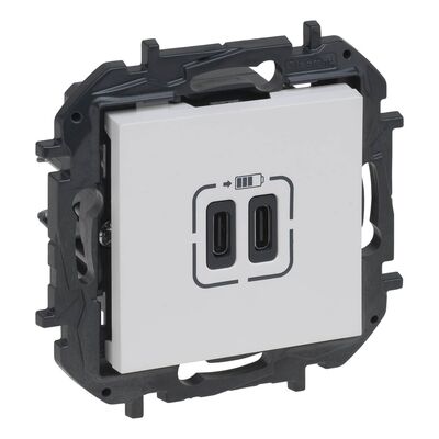 Ładowarka podwójna USB typu C+C 3A Biały Legrand Niloe Step - 863139B