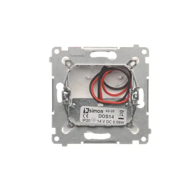 Oprawa schodowa LED Simon 54 DOS14 z przewodami, oznaczenie IP20, 14 V DC 0,56W.