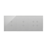 Panel dotykowy 3 moduły, 2 pola dotykowe pionowe + 2 pola dotykowe pionowe + 4 pola dotykowe Srebrna mgła Simon 54 Touch - DSTR3334/71