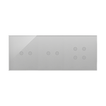 Panel dotykowy 3 moduły, 2 pola dotykowe poziome + 2 pola dotykowe poziome + 4 pola dotykowe Srebrna mgła Simon 54 Touch - DSTR3224/71