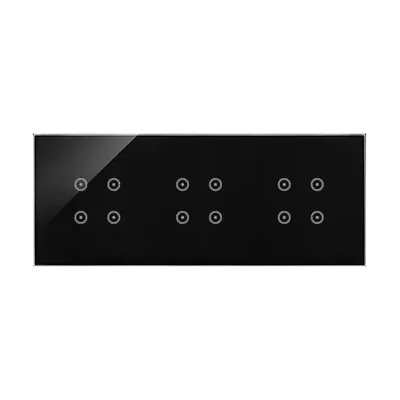 Panel dotykowy Simon 54 Touch DSTR3444/73 w kolorze czarnym, z 12 polami dotykowymi, idealny do nowoczesnych wnętrz.
