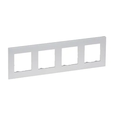 Ramka poczwórna aluminiowa Legrand Niloe Step 863394 do montażu mechanizmów.