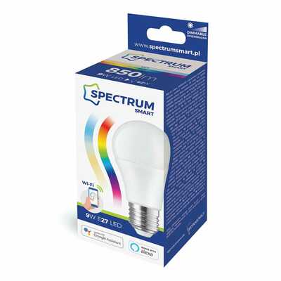 Żarówka LED Wi-Fi ściemnialna 9W E27 RGBW CCT DIMM Spectrum SMART - WOJ+14412