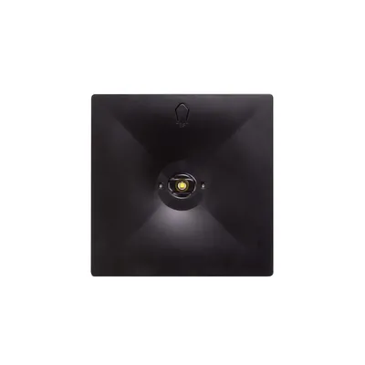 Czarna kwadratowa oprawa awaryjna natynkowa STARLET QUAD LED SO 150 M 3h MT 4W Intelight z przyciskiem TEST.