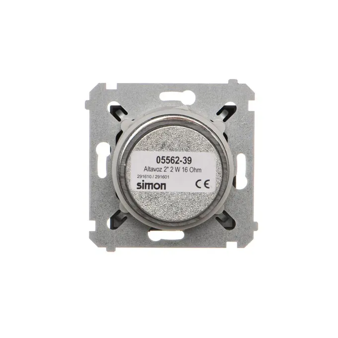 Głośnik 2 W, 16 ohm firmy Simon, model 05562-39, z metalowym mocowaniem.
