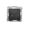 Gniazdo HDMI pojedyncze Czarny mat Simon 54 - DGHDMI.01/49