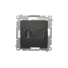 Gniazdo HDMI pojedyncze Czarny mat Simon 54 - DGHDMI.01/49