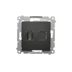 Gniazdo HDMI pojedyncze Czarny mat Simon 54 - DGHDMI.01/49, producent Kontakt-Simon. Gniazdo naścienne z jednym portem HDMI.