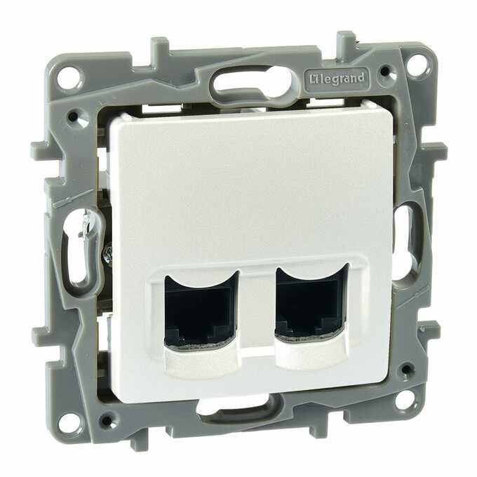 Gniazdo komputerowe podwójne ekranowane RJ45 kat.6 STP Perła Legrand Niloe Selection - 762476