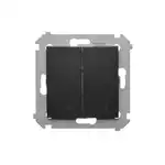 Łącznik schodowy podwójny z podświetleniem 10AX Czarny mat - DW6/2L.01/49 Simon 54