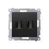 Gniazdo HDMI podwójne Czarny mat Simon 54 - DGHDMI2.01/49
