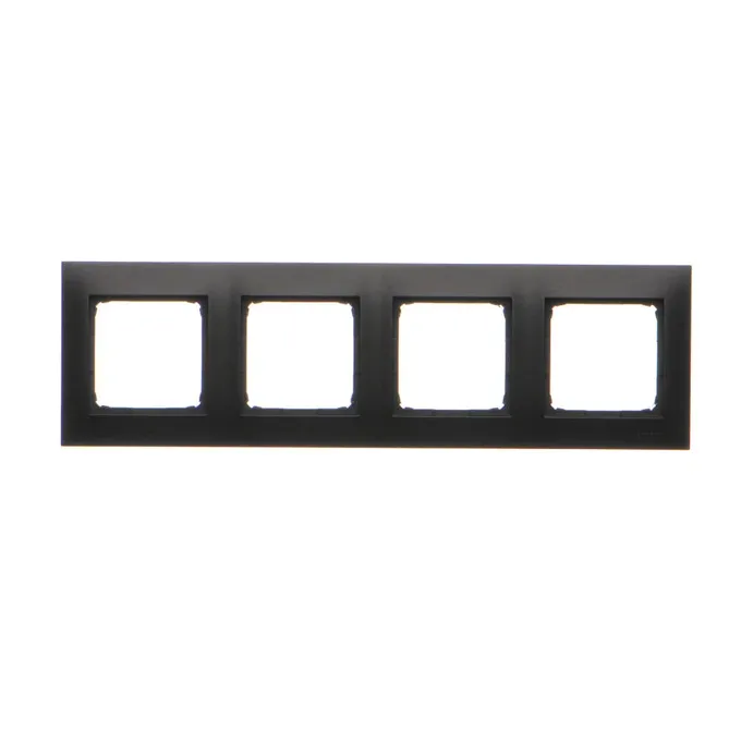 Ramka poczwórna Simon 54 Premium w kolorze czarny mat, przeznaczona do montażu czterech modułów.