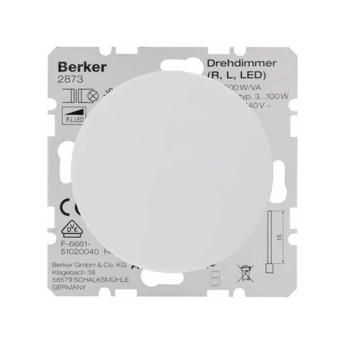 Roszerzenie ściemniacza LED komfort do układu schodowego Biały połysk Berker R.1/R.3/R.8