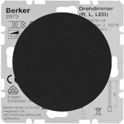 Roszerzenie ściemniacza LED komfort do układu schodowego Czarny połysk Berker R.1/R.3/R.8