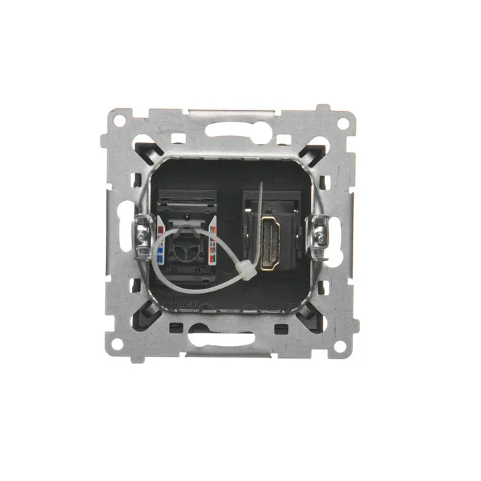 Gniazdo HDMI + RJ45 kat.6 Czarny mat Simon 54 - DGHRJ45.01/49