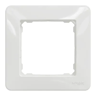 Biała ramka pojedyncza Schneider Sedna Design SDD311801 z logo producenta na dole.