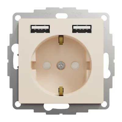 Gniazdo Schuko z podwójną ładowarką USB typu A, beżowe, Schneider Electric Sedna Design&amp;Elements.