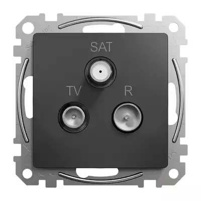 Gniazdo antenowe R-TV-SAT końcowe Czarny Antracyt Schneider Sedna Design&amp;Elements - SDD114481