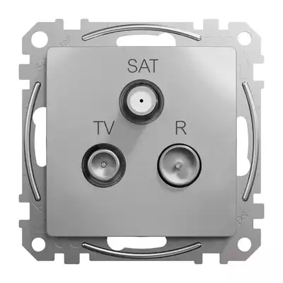 Gniazdo antenowe R-TV-SAT końcowe Srebrne Aluminium Schneider Sedna Design&amp;Elements - SDD113481
