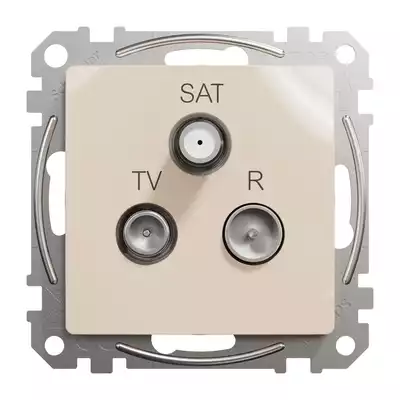 Gniazdo antenowe R-TV-SAT przelotowe (10dB) Beżowy Schneider Sedna Design&amp;Elements - SDD112488