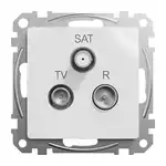 Gniazdo antenowe R-TV-SAT przelotowe (10dB) Biały Schneider Sedna Design&amp;Elements - SDD111488