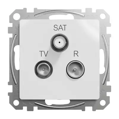 Gniazdo antenowe R-TV-SAT przelotowe (10dB) Biały Schneider Sedna Design&amp;Elements - SDD111488