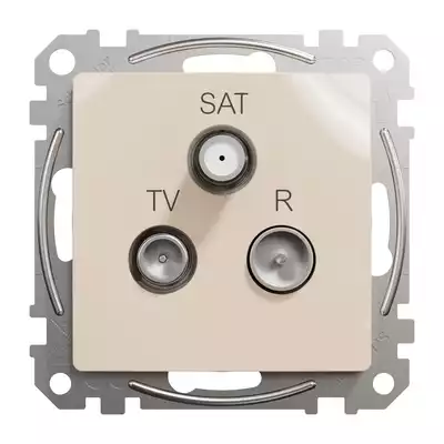 Gniazdo antenowe R-TV-SAT przelotowe (7dB) Beżowy Schneider Sedna Design&amp;Elements - SDD112484