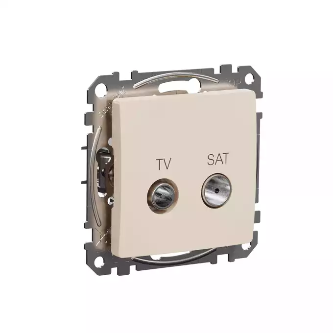Gniazdo antenowe TV-SAT przelotowe (10dB) Beżowy Schneider Sedna Design&amp;Elements - SDD112478S