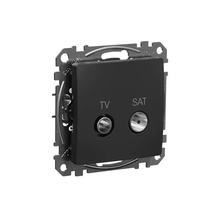 Gniazdo antenowe TV-SAT przelotowe (10dB) Czarny Antracyt Schneider Sedna Design&amp;Elements - SDD114478S