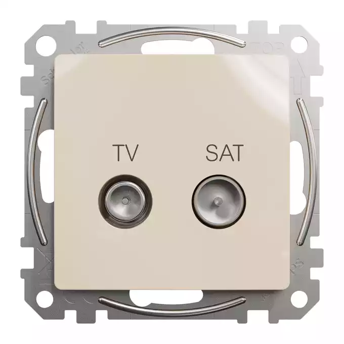 Gniazdo antenowe TV-SAT przelotowe (7dB) Beżowy Schneider Sedna Design&amp;Elements - SDD112474S