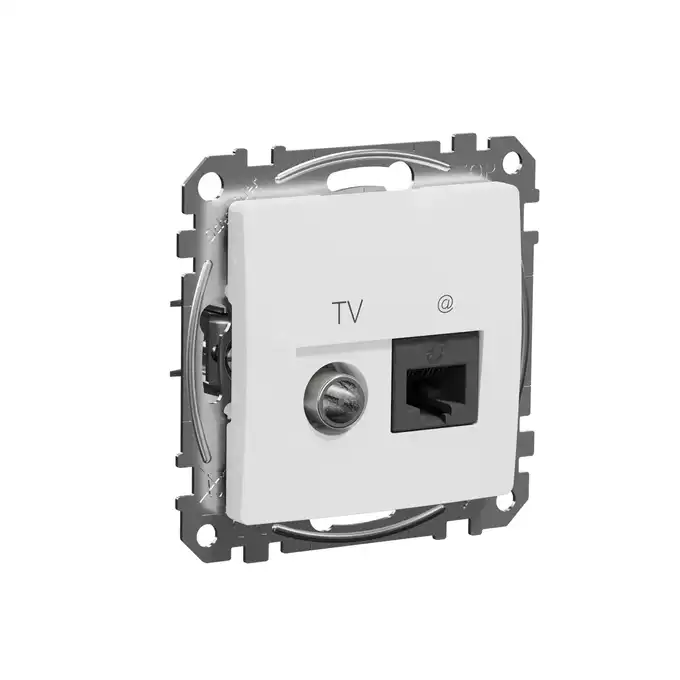 Gniazdo komputerowo-antenowe TV+RJ45 kat.6 Biały Schneider Sedna Design&amp;Elements - SDD111469T