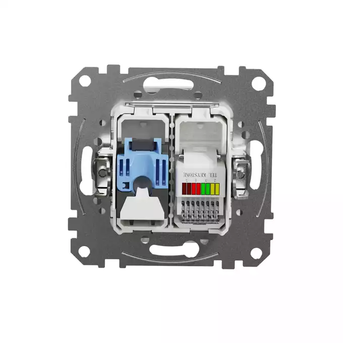 Gniazdo komputerowo-telefoniczne RJ11+RJ45 kat.6 Biały Schneider Sedna Design&amp;Elements - SDD111468