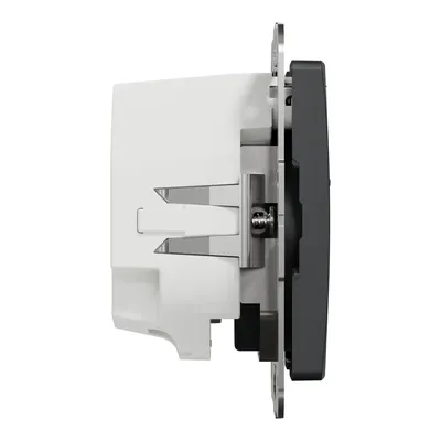 Gniazdo pojedyncze z ładowarką 2xUSB typu A+C Schneider Sedna Design&amp;Elements, widok z boku.