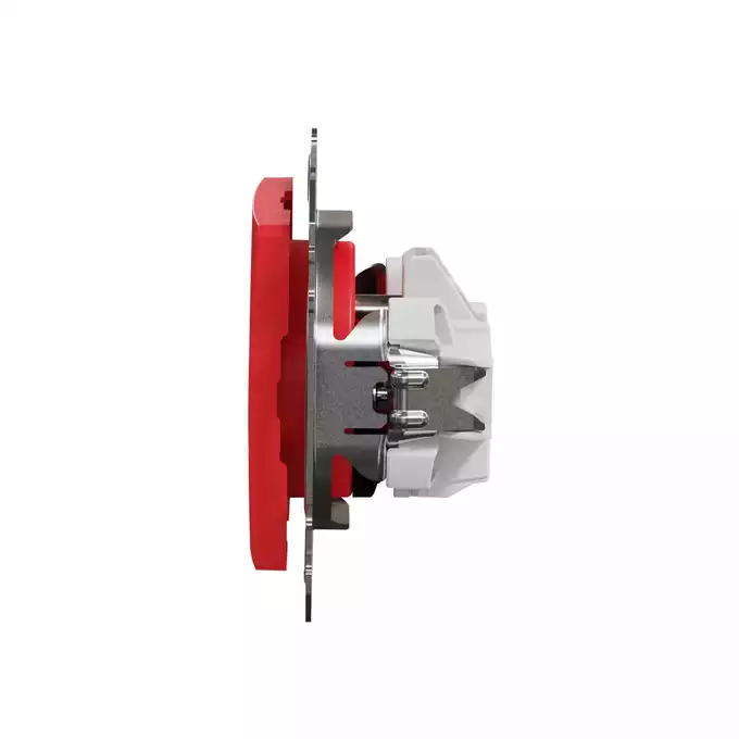 Gniazdo pojedyncze z uziemieniem i przesłonami Czerwony Schneider Sedna Design&amp;Elements - SDD115011