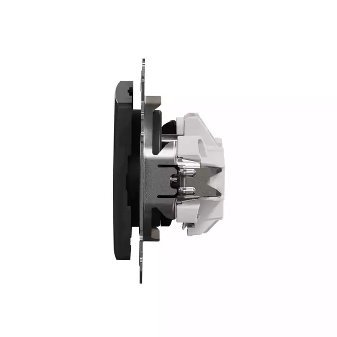 Gniazdo pojedyncze z uziemieniem i przesłonami (szybkozłącza) Czarny Antracyt Schneider Sedna Design&amp;Elements - SDD114012
