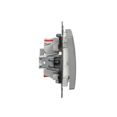 Łącznik jednobiegunowy Schneider Sedna Design&amp;Elements SDD213101 z aluminium, widok z boku na mechanizm.